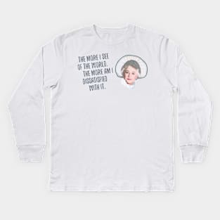 GOLDEN GIRLS x JANE AUSTEN Series — Dorothy Zbornak as Lizzie Bennet Kids Long Sleeve T-Shirt